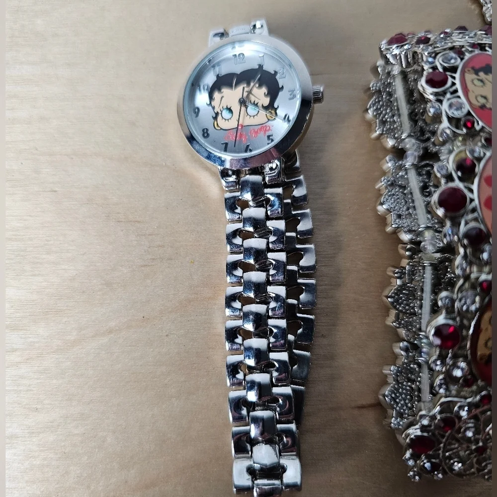 Betty Boop Watch,Charm Bracelet and Stretch Bracelet.